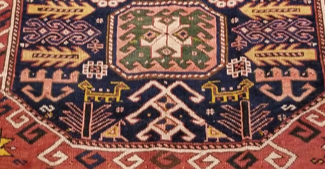 Caucasian Göbekli Kazak Rug, Dated ١٣٢١ (1904), photograph 8